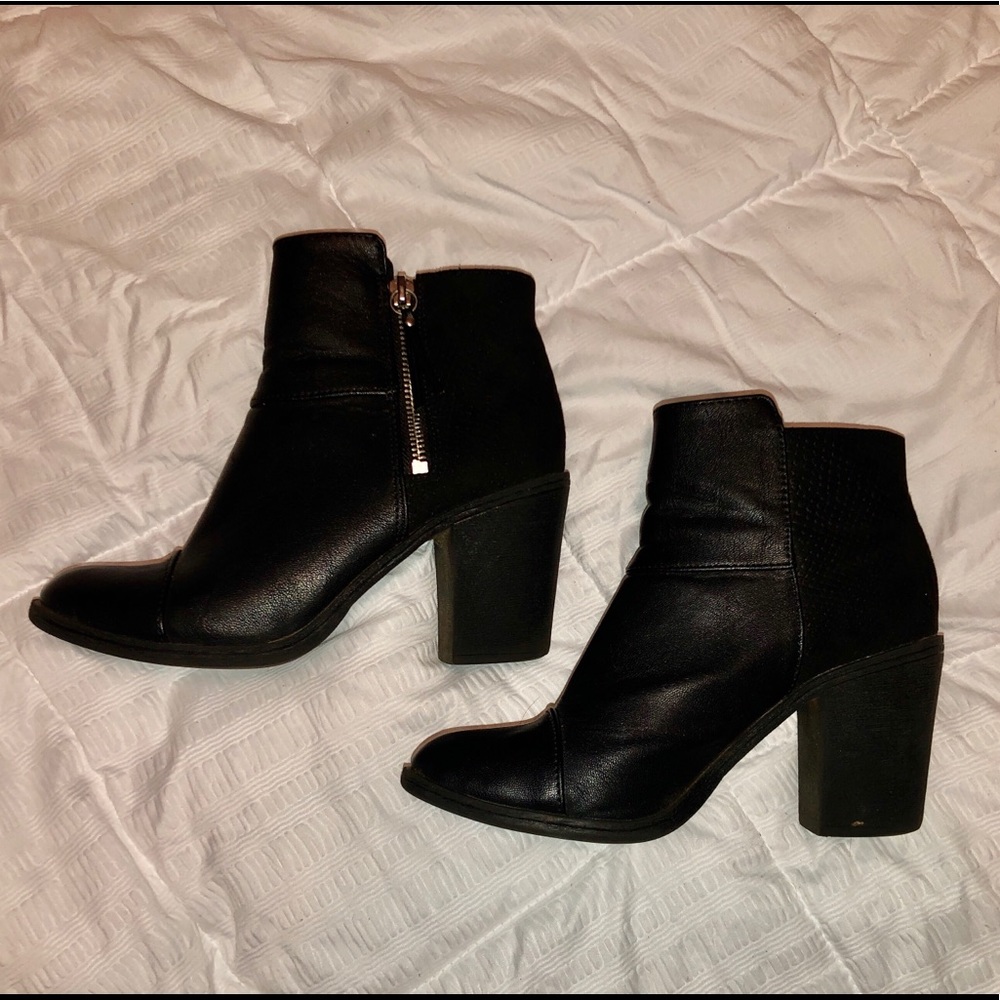 Black Leather Booties